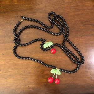 Betsy Johnson Beaded Cherry Necklace